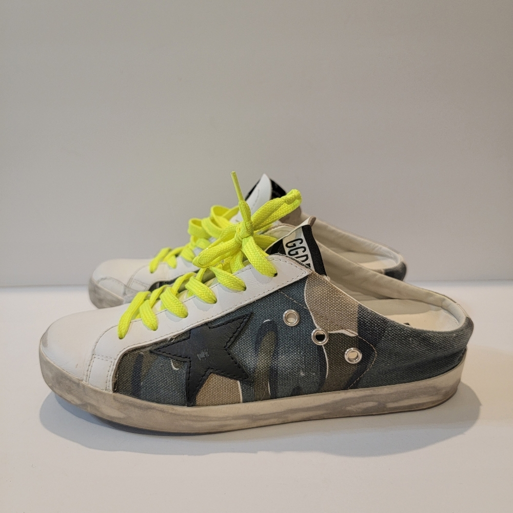 Golden Goose slip on Camo sneakers size 9 women’s 39 superstar limited edition